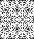 Black and white beautiful seamless floral geometric pattern tile