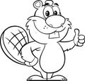 Black And White Beaver Cartoon Mascot Character Giving A Thumb Up Royalty Free Stock Photo