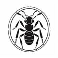 Black Ant Icon: Stencil Art Illustration For Logos, Masks, And Totems