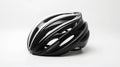 Black and white bicycle helmet on a white background Royalty Free Stock Photo