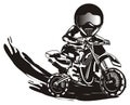 Black and white biker and sport Royalty Free Stock Photo