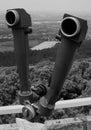 Black and white binoculars in mountains