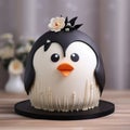 Elegant Penguin Cake In The Style Of Kathrin Longhurst