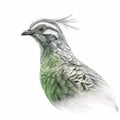 Realistic Hyper-detailed Portrait Of A Green And White Bird