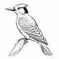 Detailed Woodpecker Coloring Page With Crisp Lines
