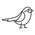 Black and white bird standing side view icon Royalty Free Stock Photo