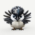 Cute Eurasian Magpie With Emotive Facial Expressions In Unreal Engine Style