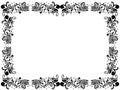 Black and white blank border with floral elements Royalty Free Stock Photo