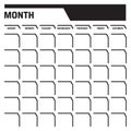 Black And White Blank Calendar Template With Place For Dates And Month