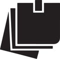 Black and white blank notepad icon or logo with stacked pages for memo design Royalty Free Stock Photo