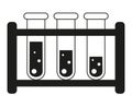 Black and white blood test tube set silhouette Royalty Free Stock Photo