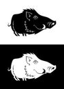 Funny boar silhouette