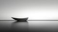 Minimalistic Zen Boat: A Monochromatic Journey In Dark Tones