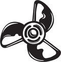 Black and White Boat Propeller Illustration Royalty Free Stock Photo