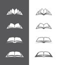 Black and white book icons set Royalty Free Stock Photo