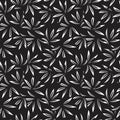 Black and White Botanical Floral Seamless Pattern Background Royalty Free Stock Photo
