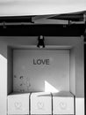 Black and white box,Love box Royalty Free Stock Photo