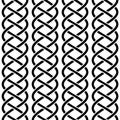 Black and white braided rope celtic knots seamless pattern, vector