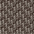Black and white braids knitting seamless pattern