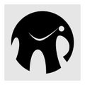 Black and white brand logo, stylized image of an elephant Royalty Free Stock Photo