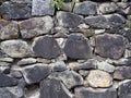 Black white brickwork of the fortress ruins.