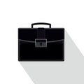 Black and white briefcase icon. Vector illustration. Royalty Free Stock Photo