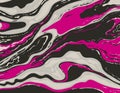 Black and White Brink Pink Inkscape Suminagashi Kintsugi Japanese Ink Marbling Paper Abstract Art Royalty Free Stock Photo