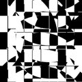 Black and White Broken Glass Grid Vector Background Royalty Free Stock Photo