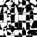 Black and White Broken Glass Grid Vector Background Royalty Free Stock Photo