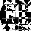 Black and White Broken Glass Grid Vector Background Royalty Free Stock Photo