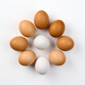 Symmetrical Balance: Tonal Variations Of Five Brown And White Eggs