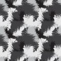 Black and White Brush Stroke Camouflage Abstract Seamless Pattern Background Royalty Free Stock Photo