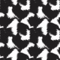 Black and White Brush Stroke Camouflage Abstract Seamless Pattern Background Royalty Free Stock Photo