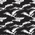 Black and White Brush Stroke Camouflage Abstract Seamless Pattern Background Royalty Free Stock Photo