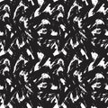 Black and White Brush Stroke Camouflage Abstract Seamless Pattern Background Royalty Free Stock Photo