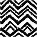 Black And White Brush Stroke Zigzag Pattern Seamless Background abstract Royalty Free Stock Photo