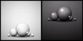 Black and white bubble abstract background