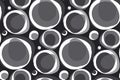 Black and white bubble pattern in retro vintage textile style. Royalty Free Stock Photo