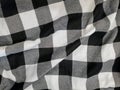 Black and white buffalo plaid with folds