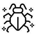 Black and white bug icon representing malware infecting computer Royalty Free Stock Photo