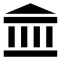 Black and white building bank icon