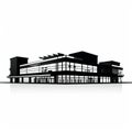 Minimalistic Black And White Illustration Of Modern Building