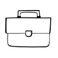 Black and white buisness bag vector icon