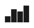 Black and white business income histogram silhouette