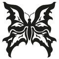 Black and white butterflies.Tattoo design. Vector
