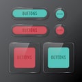 Black and white button set Round and square buttons Royalty Free Stock Photo