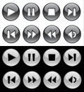 Black and white buttons for player