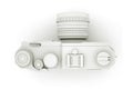Black and White Camera 3D illustration. Top view Royalty Free Stock Photo