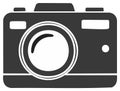 Black and white camera icon illustration Royalty Free Stock Photo