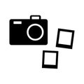 Black and white camera icon. Vector illustration Royalty Free Stock Photo